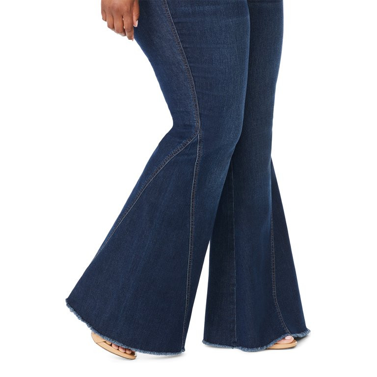 Sofia Jeans by Sofia Vergara Plus Size Melisa High-Rise Super Flare Pull-On Jeans | Walmart (US)