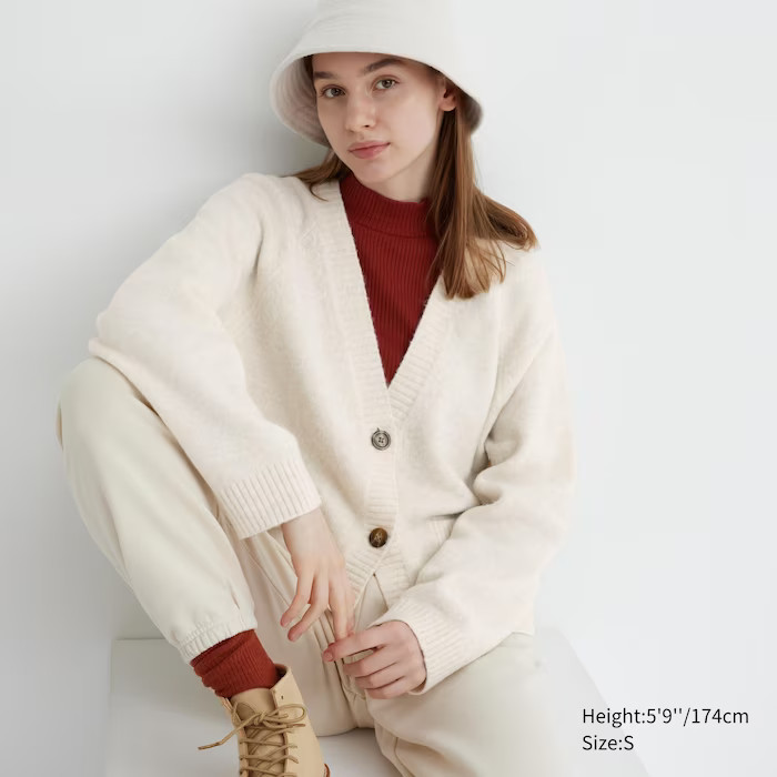 Souffle Yarn Short Cardigan | UNIQLO (US)