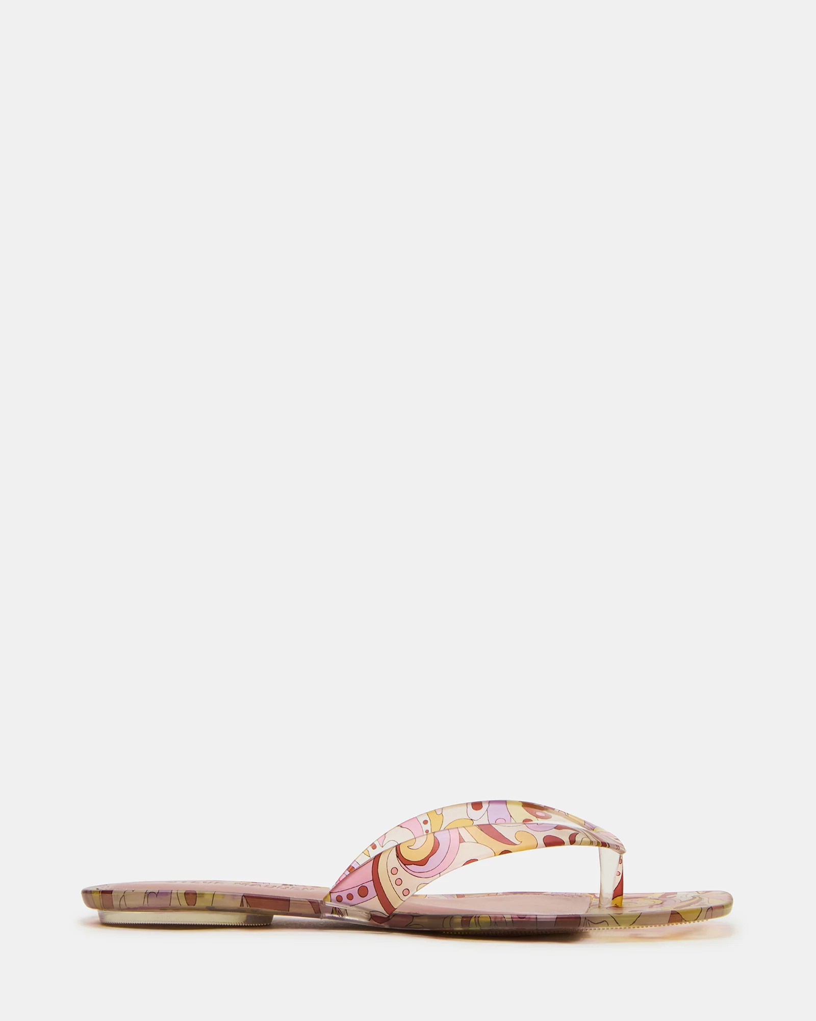 TRELLA Jelly Pink Print Square-Toe Thong Women's Sandal | Steve Madden (US)