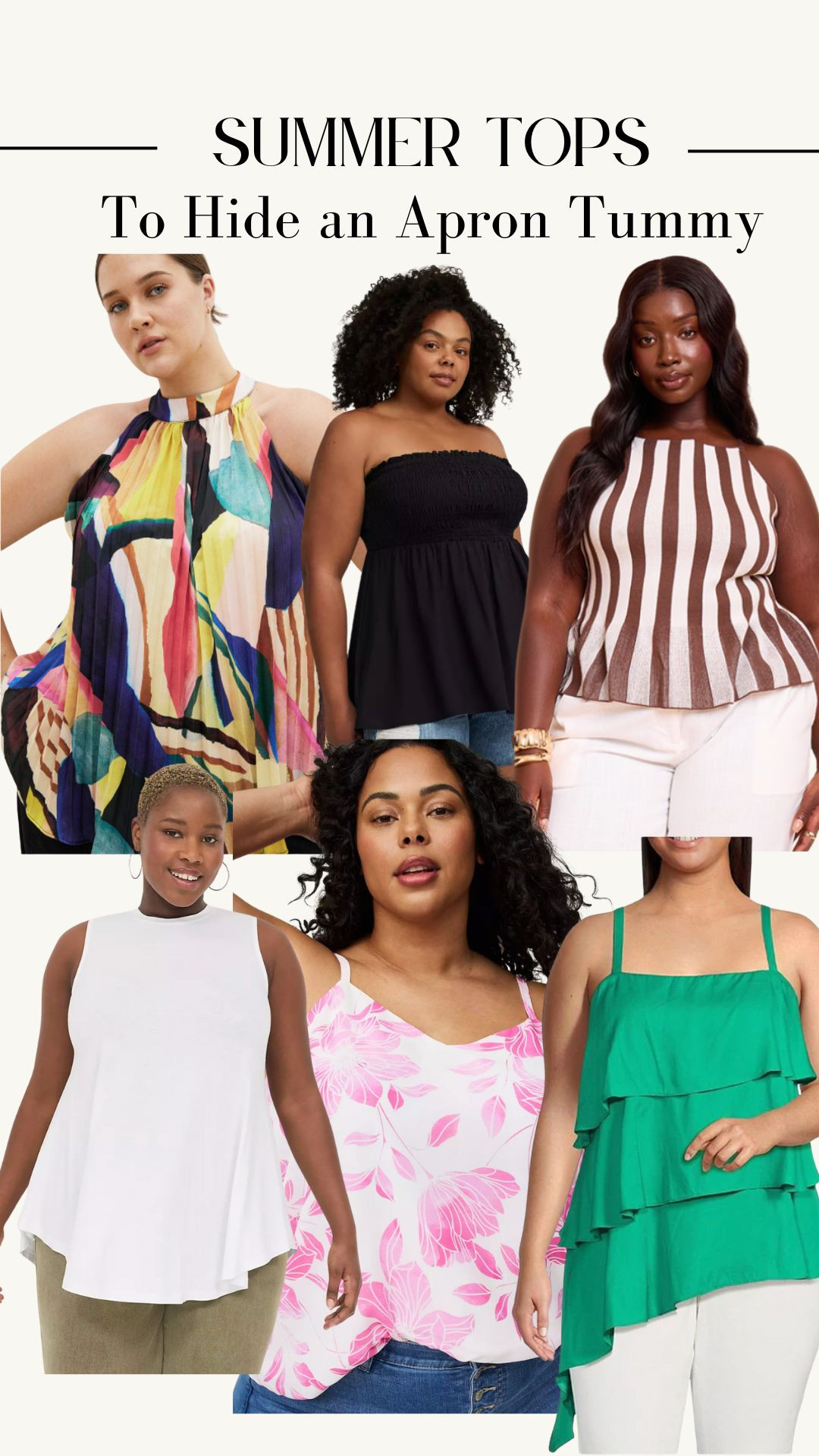 Flattering summer tops to hide and flatter an apron belly  

 #LTKFindsUnder50 #LTKStyleTip #LTKPlusSize