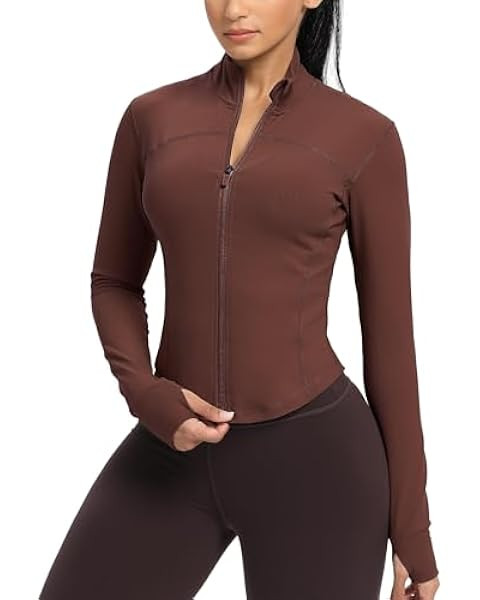 CRZ YOGA Butterluxe Womens Cropped Slim Fit Workout Jackets - Weightless Track Athletic Full Zip ... | Amazon (US)