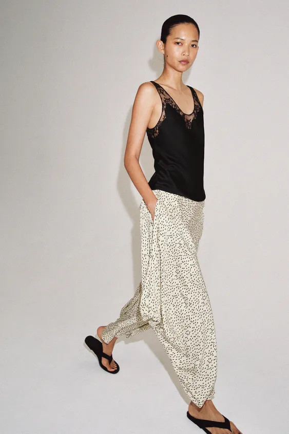 ZW COLLECTION DRAPED PRINTED TROUSERS | Zara UK