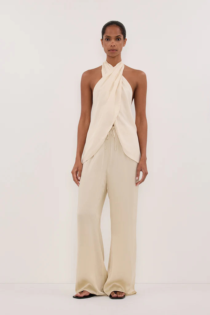 ADDIE STRAW CUPRO HALTER TOP - PRE ORDER | DISSH