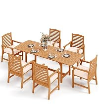 Sophia & William Outdoor Dining Set, Patio Furniture Set with Table and Chairs Set Wooden, Rattan... | Amazon (US)