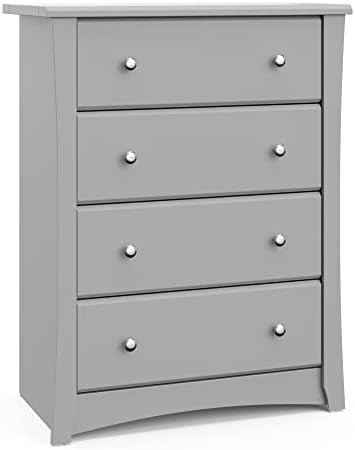 Storkcraft Crescent 4 Drawer Dresser (Pebble Gray) – Dresser for Kids Bedroom, Nursery Dresser ... | Amazon (US)