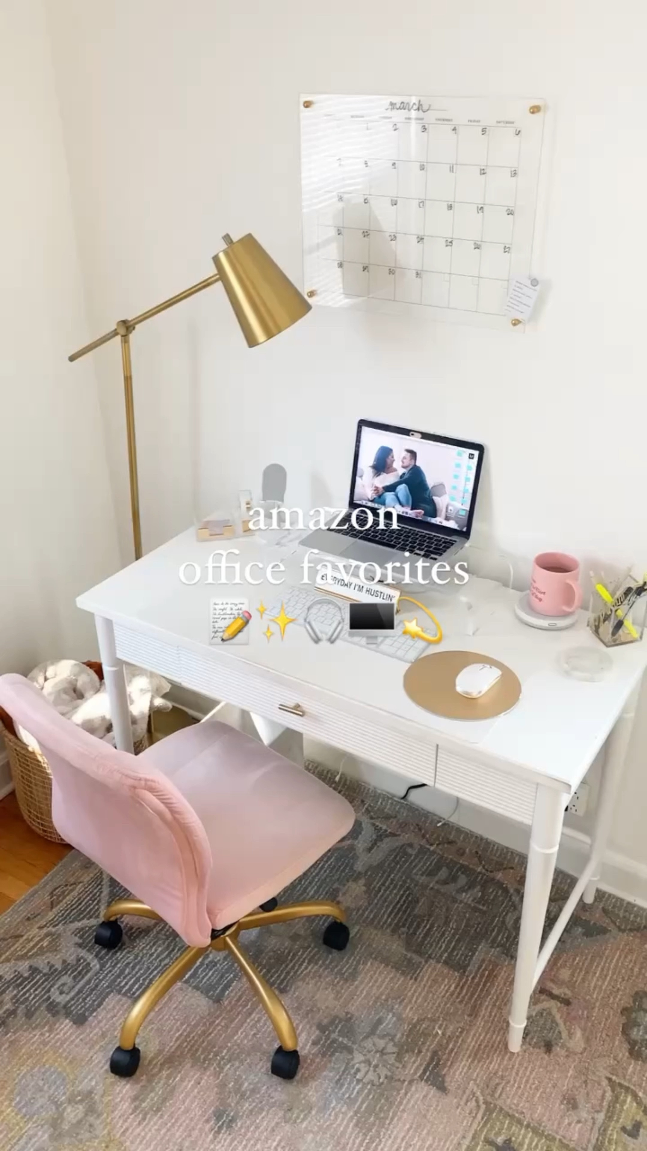 Cute white store and gold desk