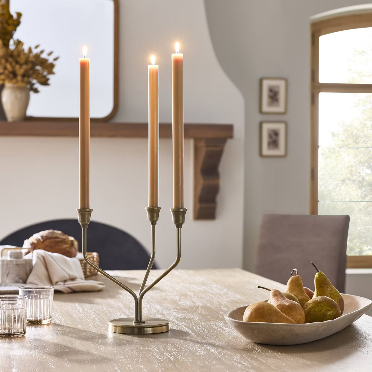 Splayed Taper Brass Candelabra Antique Finish - Hearth & Hand™ with Magnolia | Target