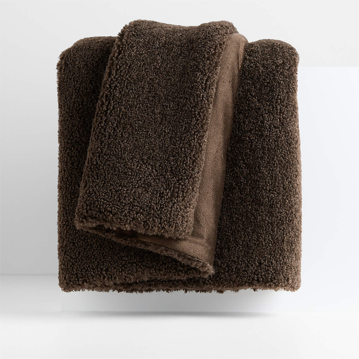 Faux Shearling 70"x55" Deep Brown Throw Blanket + Reviews | Crate & Barrel | Crate & Barrel