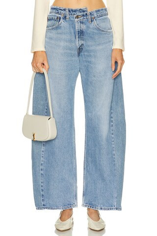 aligrace Vintage Crossover Barrel Jeans in Blue | FWRD 