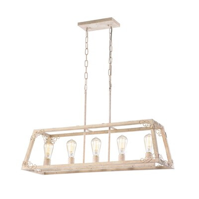 Edvivi  Penelope 5-Light Antique White Industrial Chandelier | Lowe's