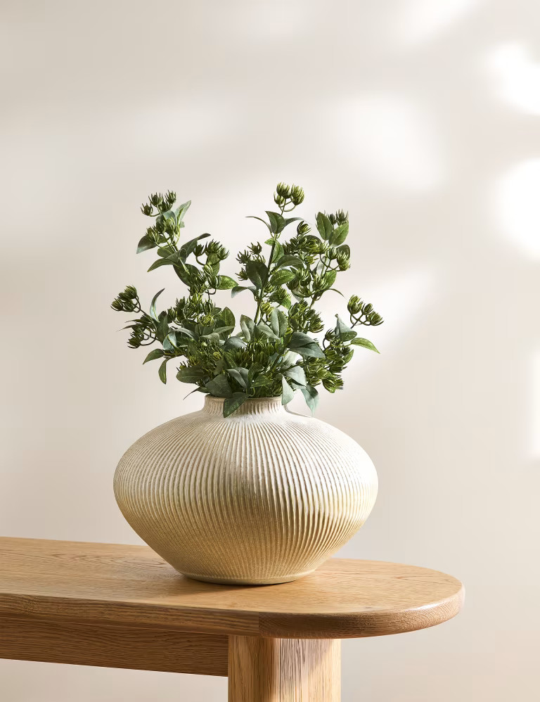 Medium Ridged Ceramic Vase | Marks & Spencer (UK)