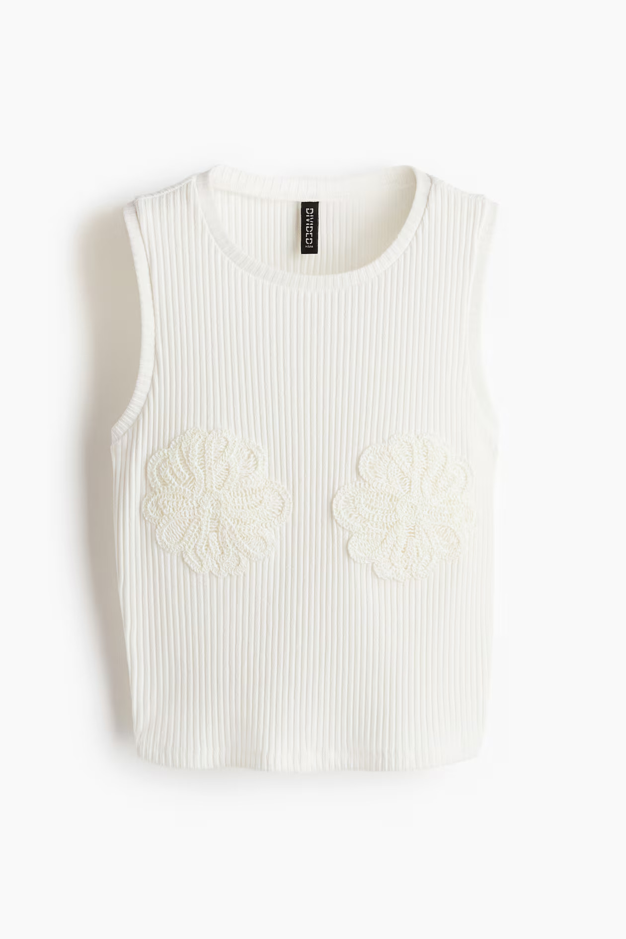 Appliquéd cropped vest top | H&M (UK, MY, IN, SG, PH, TW, HK)