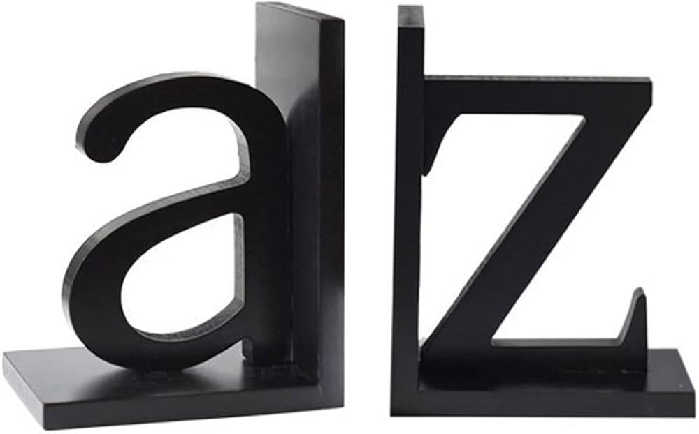 RockTrend Wooden Letters a to z Bookends, Decorative Office Tabletop Bookends, 1 Pair | Amazon (US)