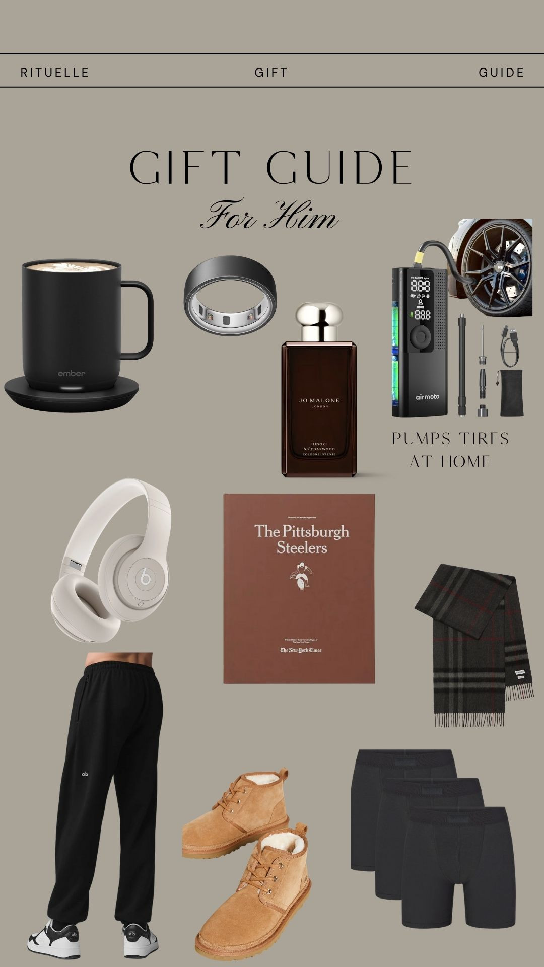 A modern, elevated gift guide for men featuring luxury basics: smart home tech, refined cologne, cozy loungewear, winter accessories, premium headphones, everyday essentials, sports memorabilia, and practical gadgets (like a portable tire inflator). Perfect for husbands, dads, and brothers who love comfort, style, and useful upgrades. 

 

#LTKCyberWeek #LTKGiftGuide #LTKHoliday