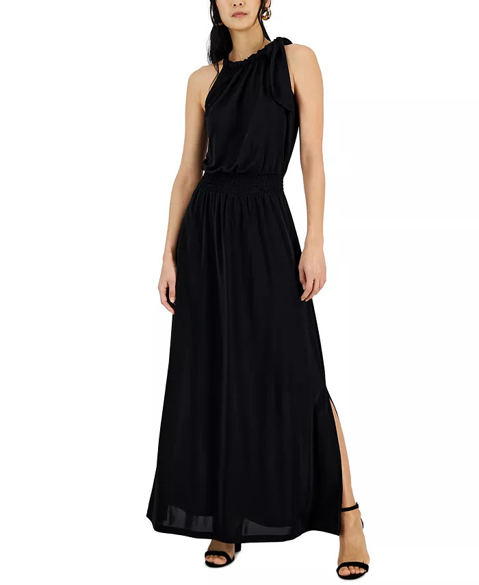 Women's Tie-Neck A-Line Dress, Created for Macy's | Macys (US)