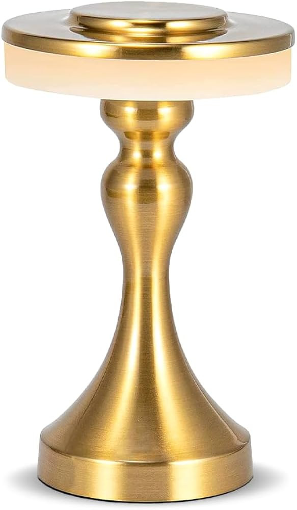 Portable Metal LED Table Lamp,Cordless Battery Table Lamp,3 Color Touch Control Rechargeable Desk... | Amazon (US)