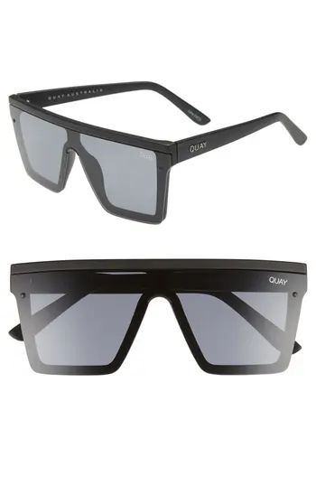 Women's Quay Australia Hindsight 67Mm Shield Sunglasses - Black/ Smoke | Nordstrom
