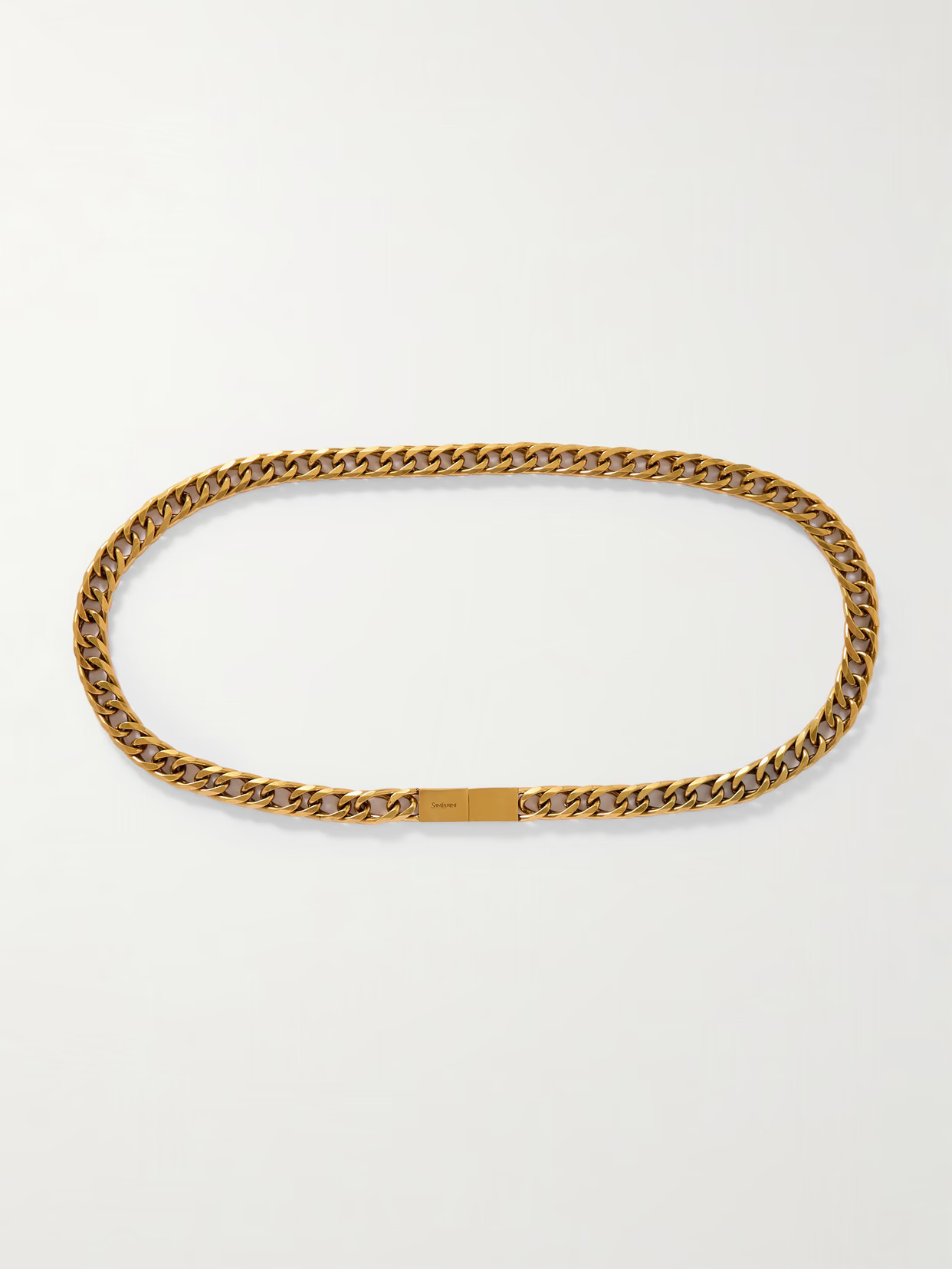 SAINT LAURENT - Burnished Gold-tone Belt - Metallic | NET-A-PORTER (US)