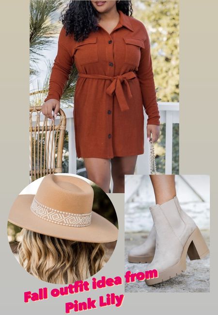 Fall outfit idea from Pink Lily 🍂🍁//sweater dress// wide brimmed fedora// fall hat// booties// platform booties// fall style// fall outfit// 🍁🍂

#LTKshoecrush #LTKstyletip #LTKSeasonal