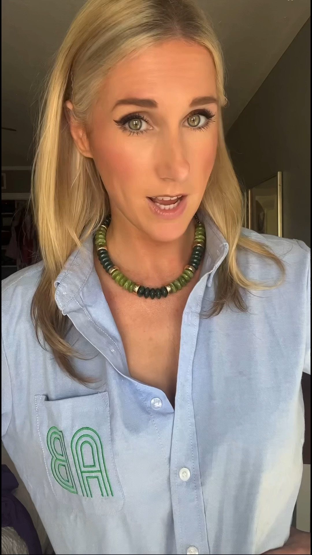 I have three of these button downs. I wear a medium. I love them! Size down.

#LTKootd