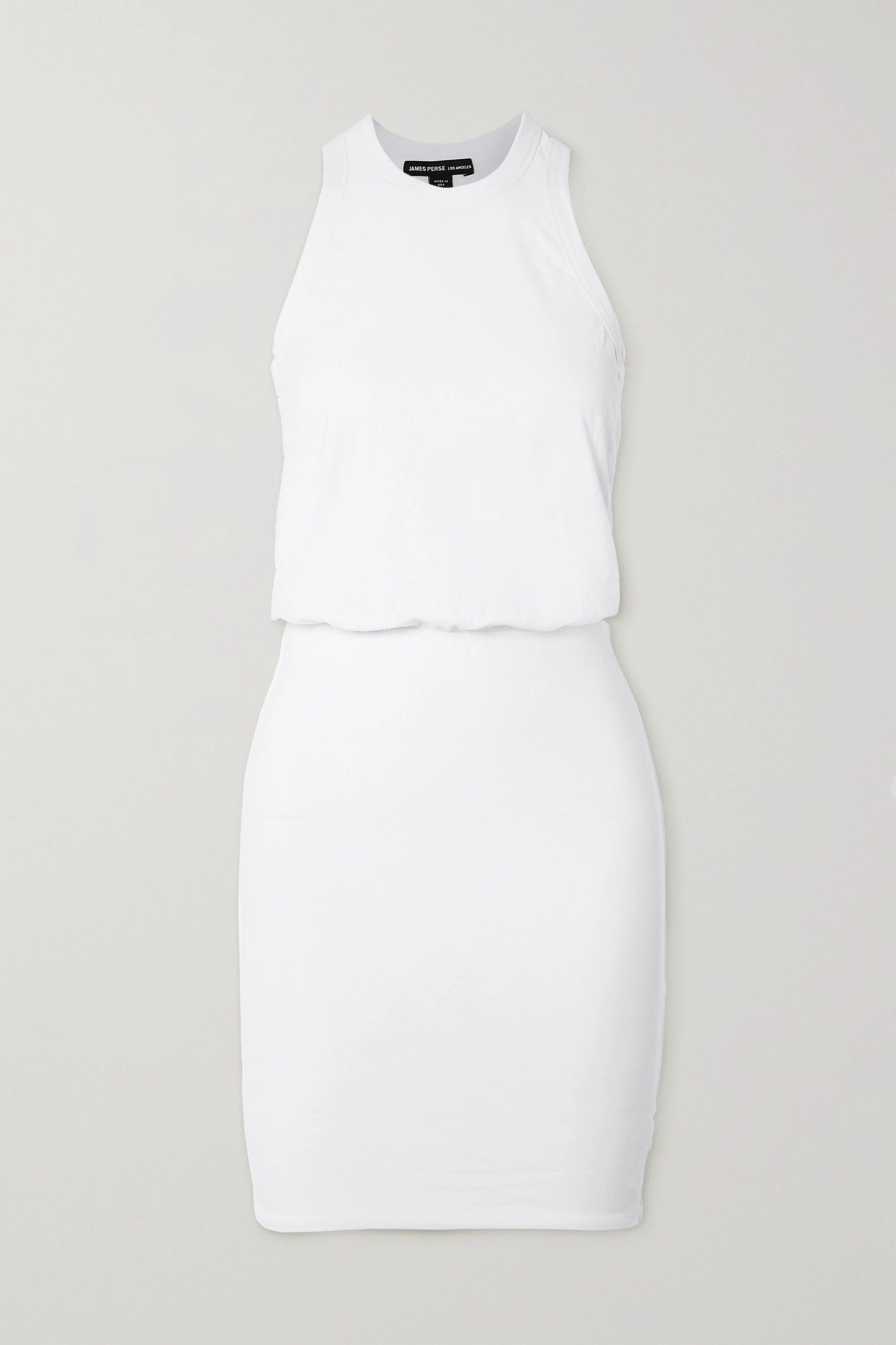 White Stretch cotton-jersey mini dress | James Perse | NET-A-PORTER | NET-A-PORTER (UK & EU)
