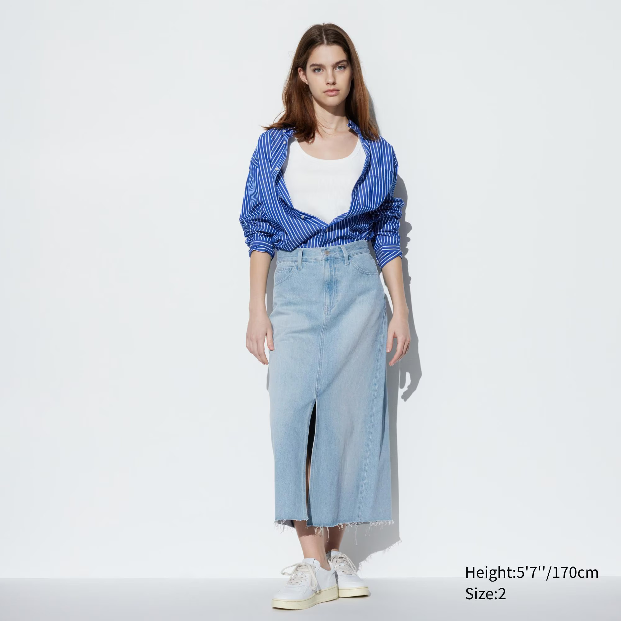 Denim Long Skirt (Raw Hem) | UNIQLO (US)