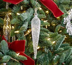 Glass Textured Icicle Ornaments - Set of 6 | Pottery Barn (US)