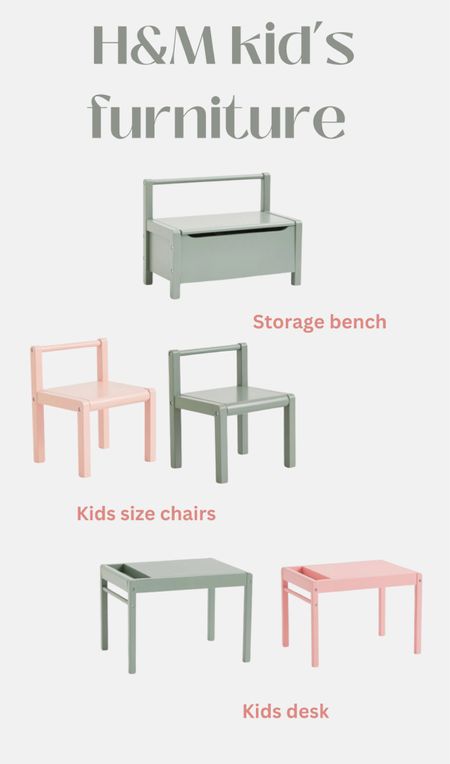 H&M kids furniture. Desk, kids chair and storage bench in cute colors 

#LTKFind #LTKhome #LTKkids