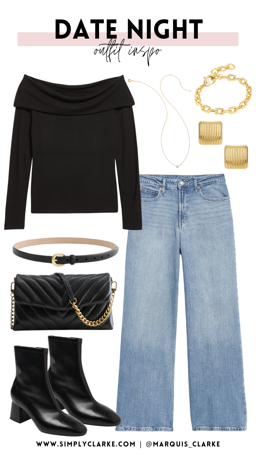 Date night outfit inspo! The perfect mix of chic + effortless! Pairing wide-leg denim with an off-the-shoulder top, sleek black booties and gold accessories for an easy fall date night look!


date night outfit - fall date night outfit - date night outfit inspo - fall outfit ideas - wide leg jeans outfit - off shoulder top - black ankle boots - casual date night look - women’s fall fashion - chic fall outfit - fall denim outfit - affordable date night outfit

 

 #LTKootd #LTKmomlife #LTKSeasonal