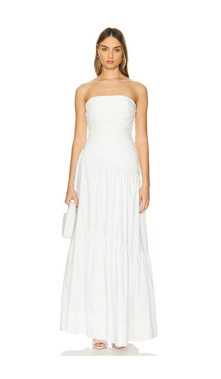 Maiori Strapless Tiered Maxi Dress in Ivory | Revolve Clothing (Global)