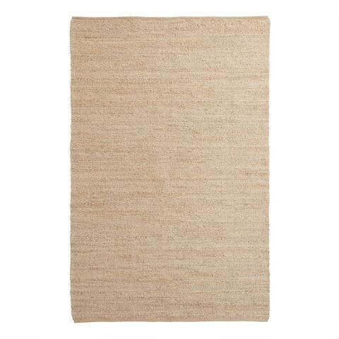 Natural Woven Jute and Cotton Reversible Area Rug | World Market