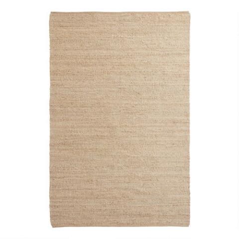 Natural Woven Jute and Cotton Reversible Area Rug | World Market