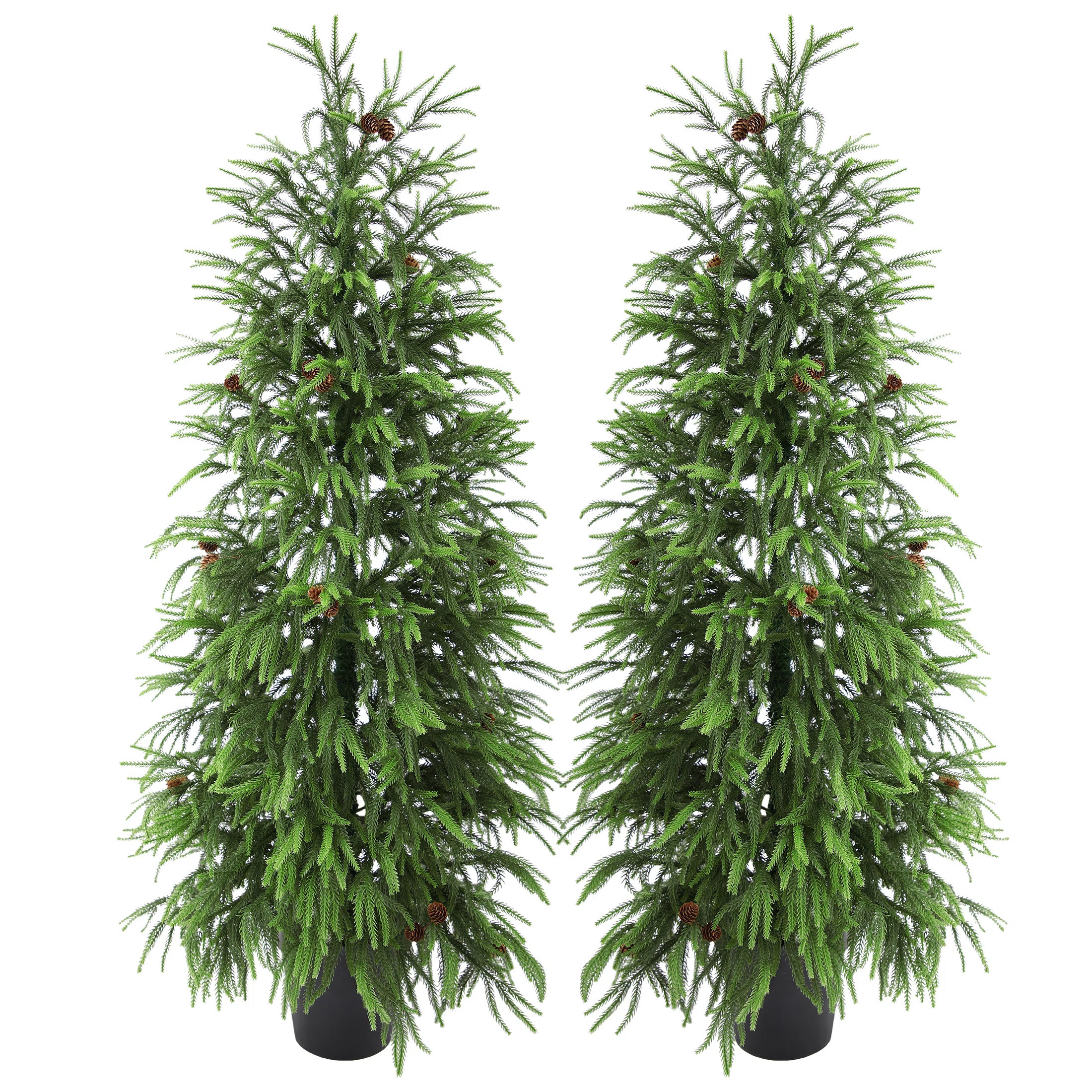 UV-Resistant Norfolk Pine Christmas TreeTree with Realistic Pinecones & Full Branches | Wayfair North America