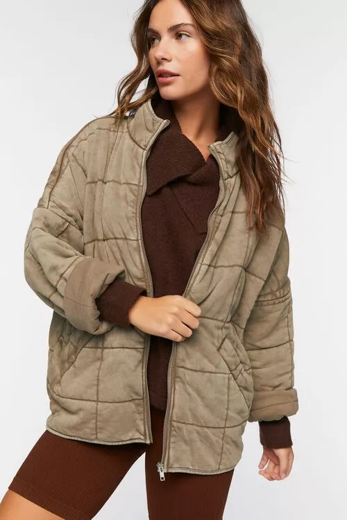 Forever 21 quilted discount zip up jacket