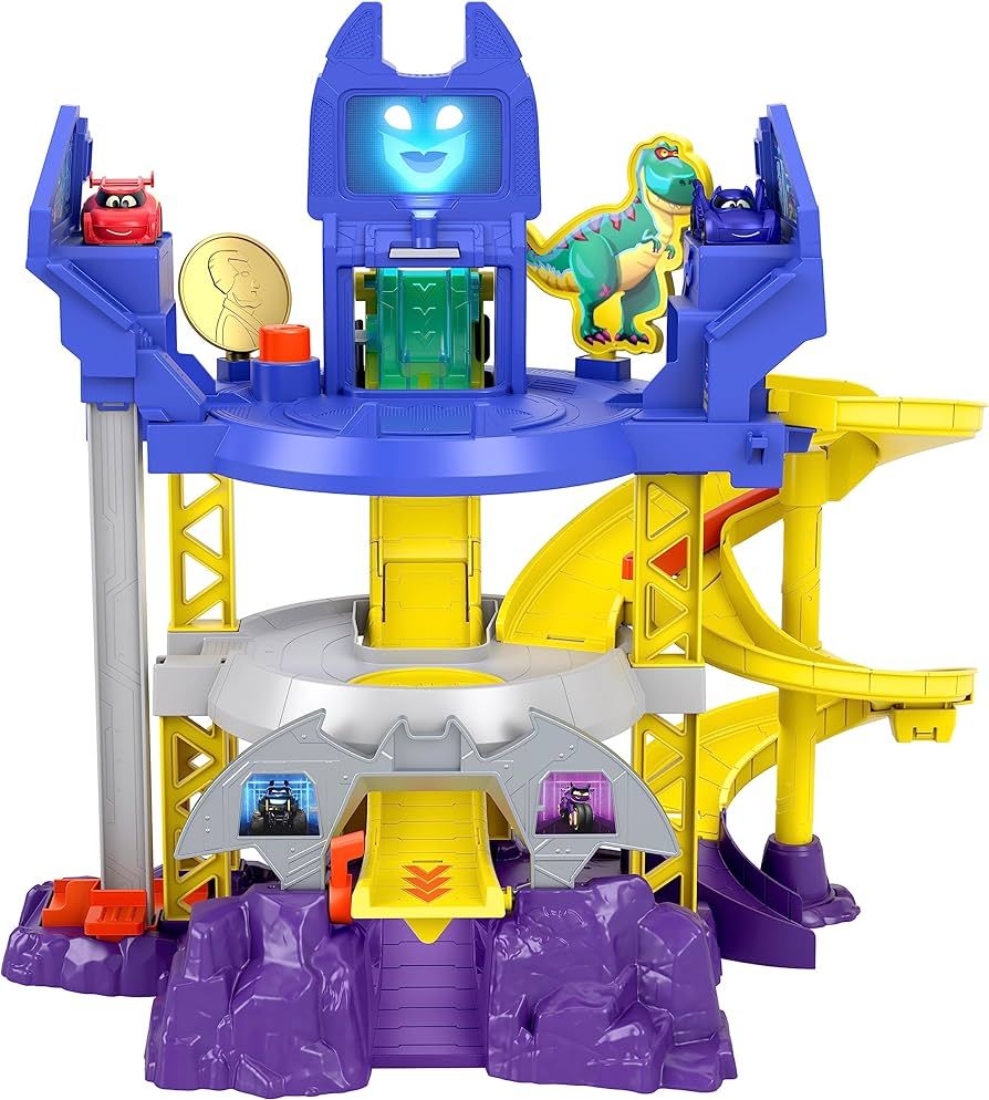 Fisher-Price DC Batwheels Toy Car Race Track Playset, Launch & Race Batcave with Lights & Sounds, Ba | Amazon (US)