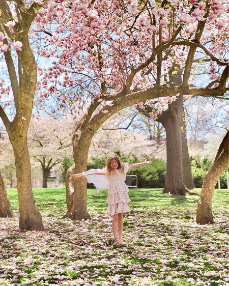 Pastel rainbow colors for springtime! This tiered gingham ruffled dress is bursting with sweetness 🌈🌸 Fits true to size 

#LTKkids #LTKsalealert #LTKSeasonal