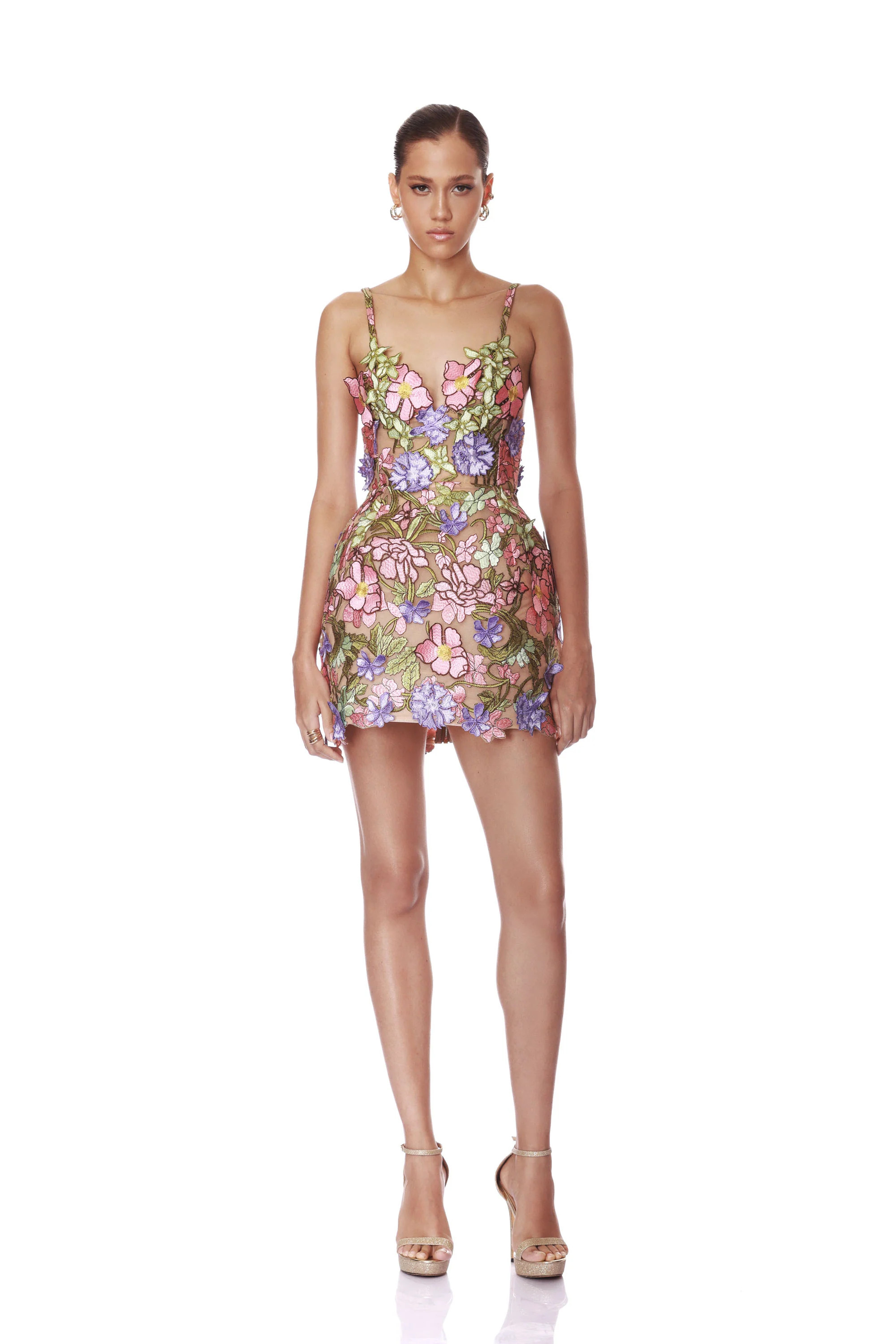 Iris Floral Aria Pink Purple Multi Mini Dress | Bronx and Banco