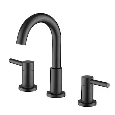 allen + roth  Harlow Matte Black 2-handle Widespread WaterSense High-arc Bathroom Sink Faucet wi... | Lowe's