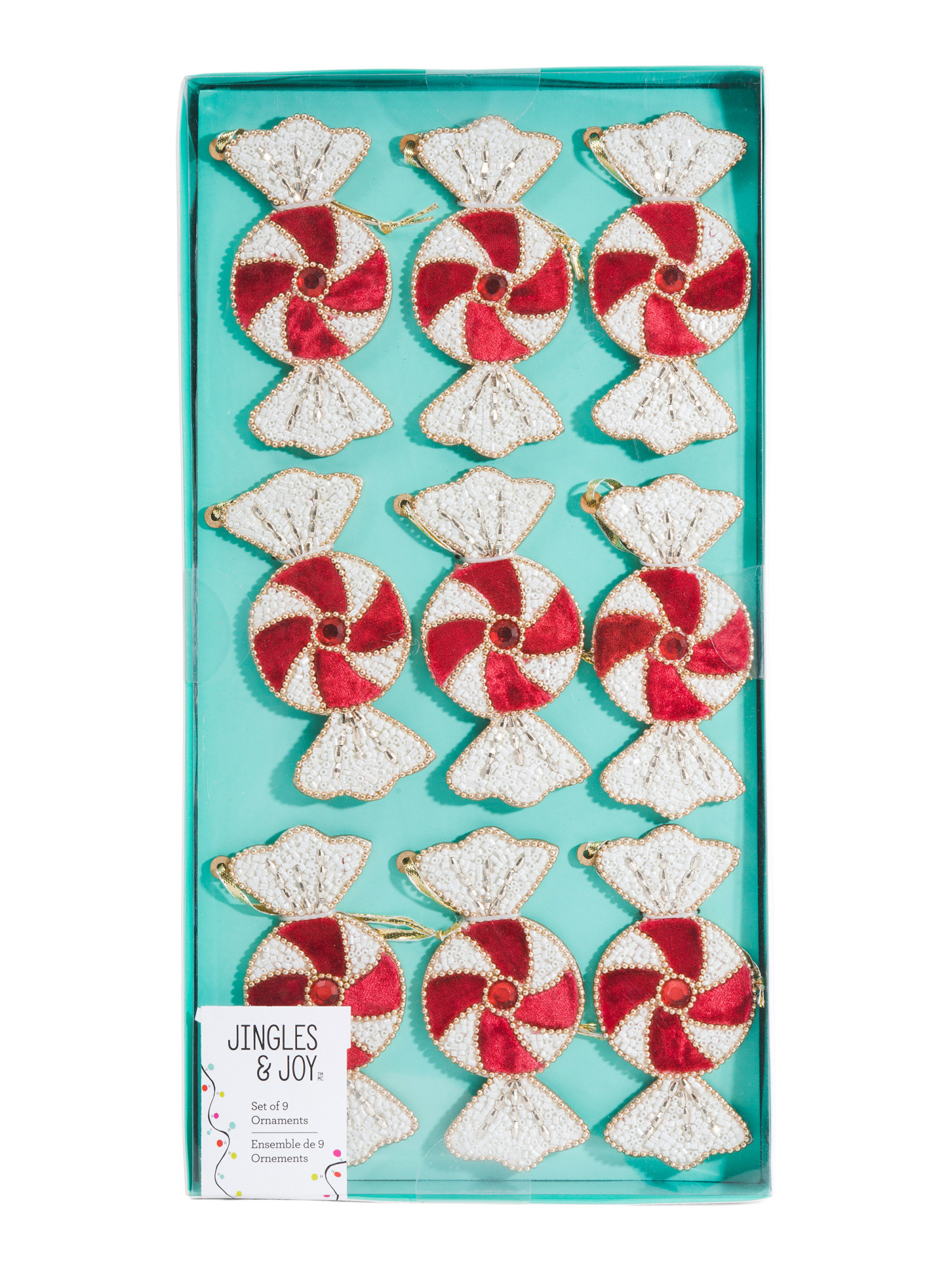 Set Of 9 Beaded Peppermint Ornaments | Pillows & Decor | Marshalls | Marshalls