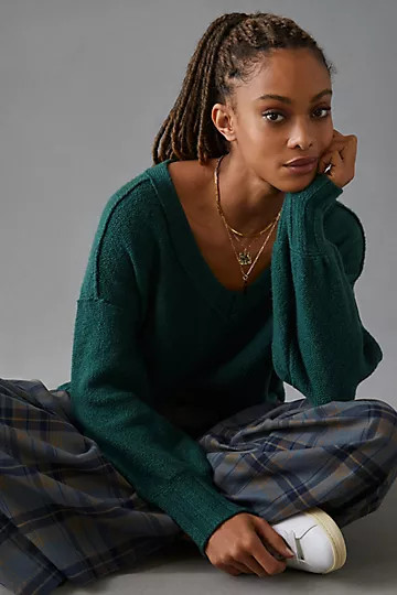 Pilcro Deep-V Sweater | Anthropologie (US)