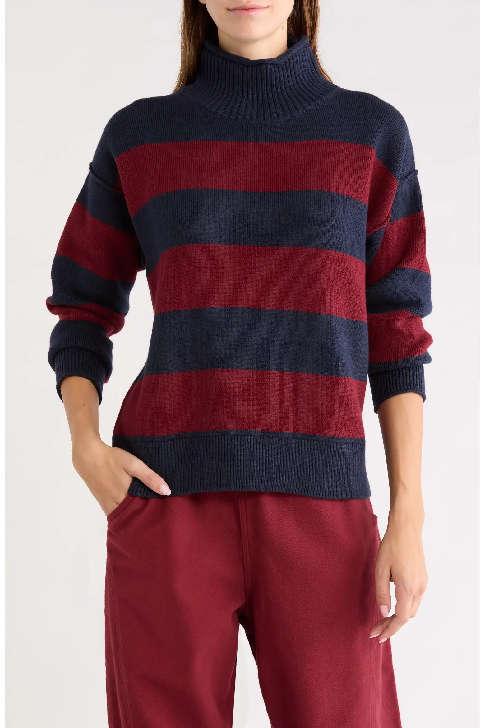 Marine Layer Maggie Rollneck Striped Sweater (Women) | Nordstrom | Nordstrom