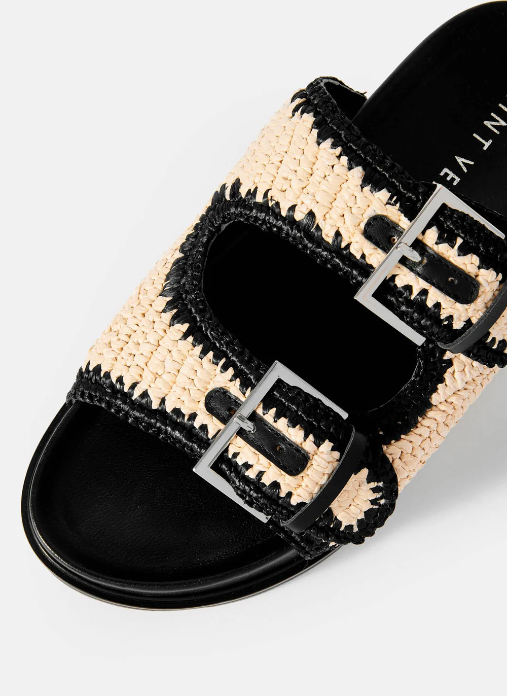 Mal Cream Raffia Sliders | Mint Velvet