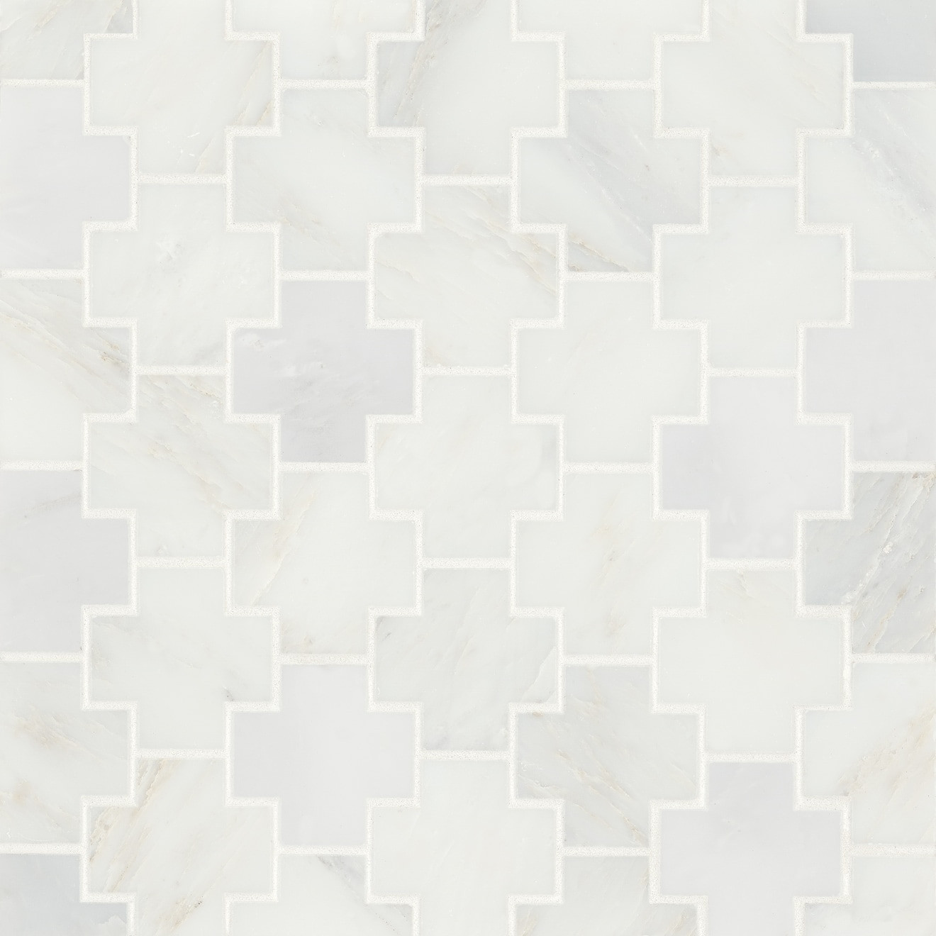 Monet Honed Marble Mosaic 4 Tile in Oriental White | Bedrosians Tile & Stone