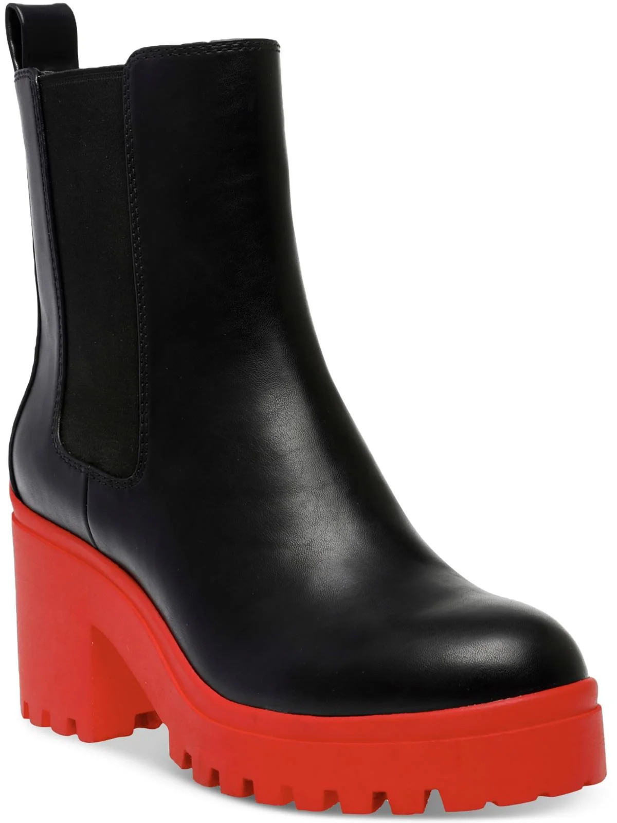 Wild Pair Womens Brooklan Faux Leather Lug Sole Chelsea Boots | Walmart (US)