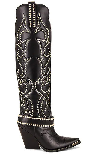 Amigo Boot in Black & Gold | Revolve Clothing (Global)
