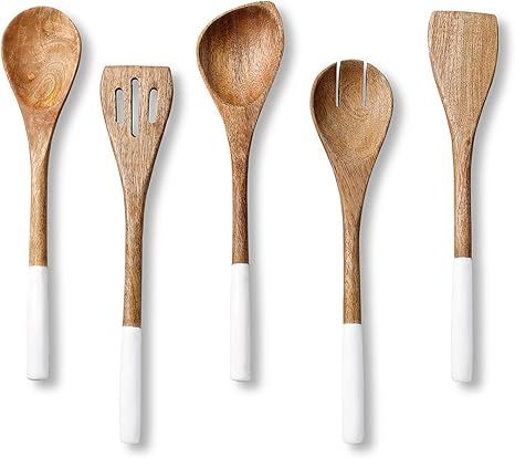 Wooden Spoons for Cooking Set for Kitchen, Non Stick Cookware Tools or Utensils Includes Wooden S... | Amazon (US)