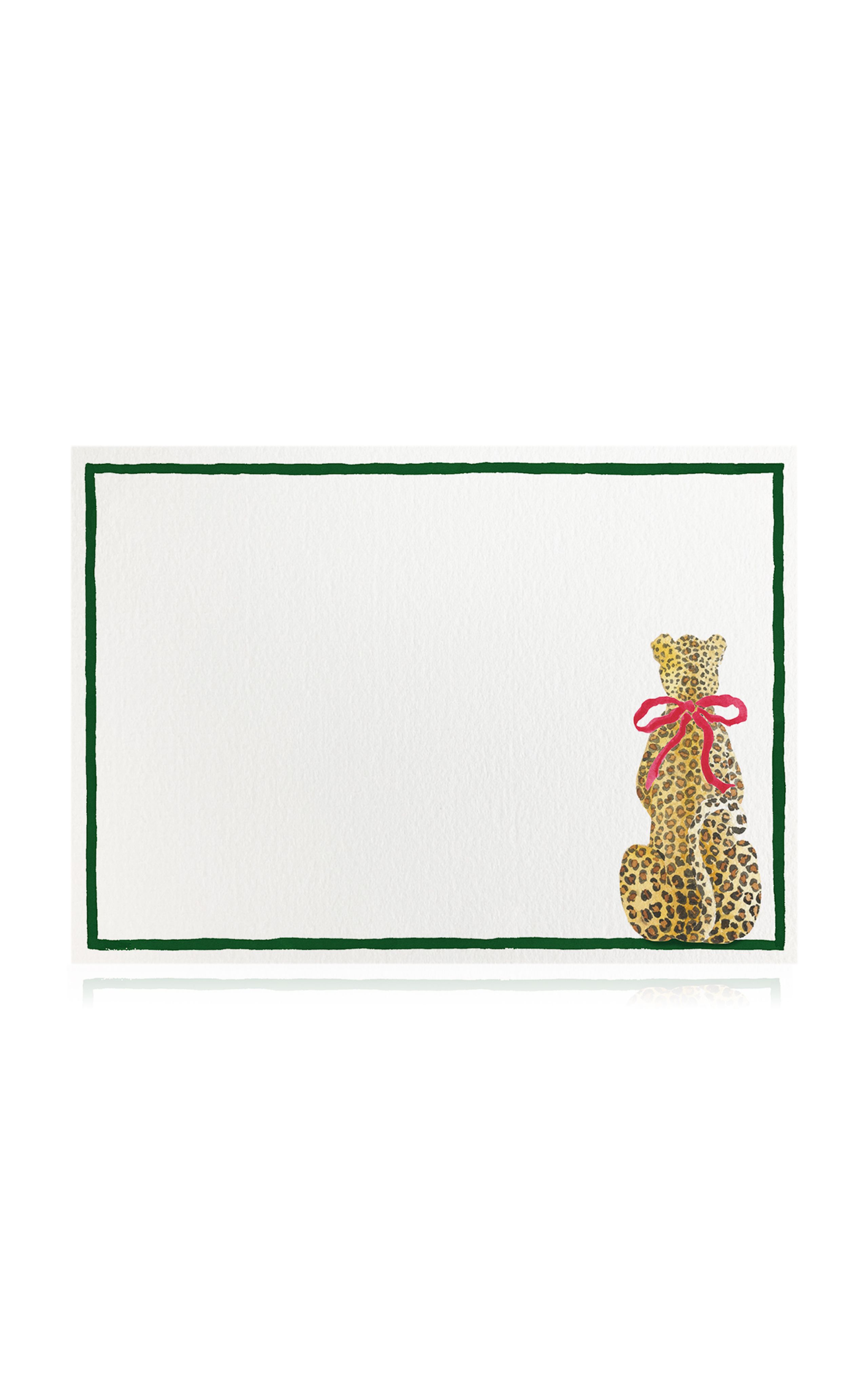 Set-of-Ten Christmas Leopard Hand-Painted Stationery Cards | Moda Operandi (Global)