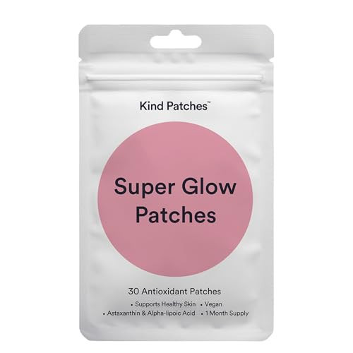 Kind Patches Super Glow Patches with Astaxanthin, Alpha Lipoic Acid and Resveratrol - Vegan - 30 Count | Amazon (US)