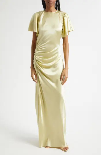 Veronica Beard Huntleigh Side Ruched Silk Blend Gown | Nordstrom | Nordstrom