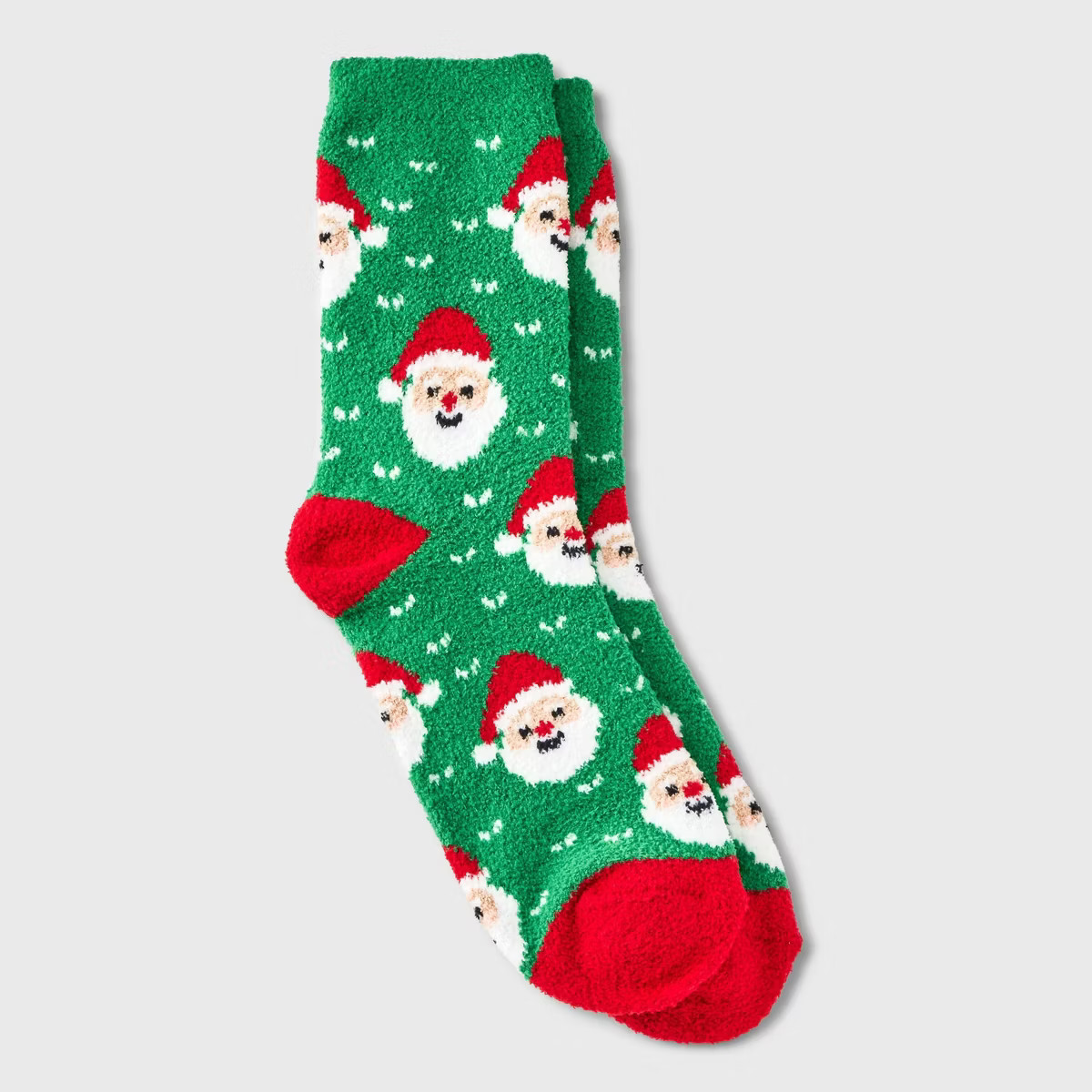 Women's Santa Cozy Holiday Crew Socks - Wondershop™ Green/Red 4-10 | Target